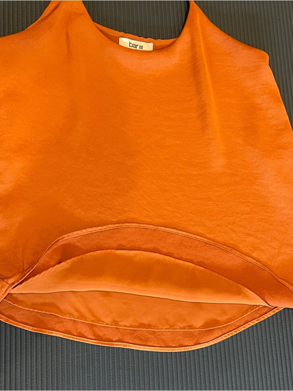 Bar III Orange Satin Spaghetti Strap Cami - Picture 2 of 3